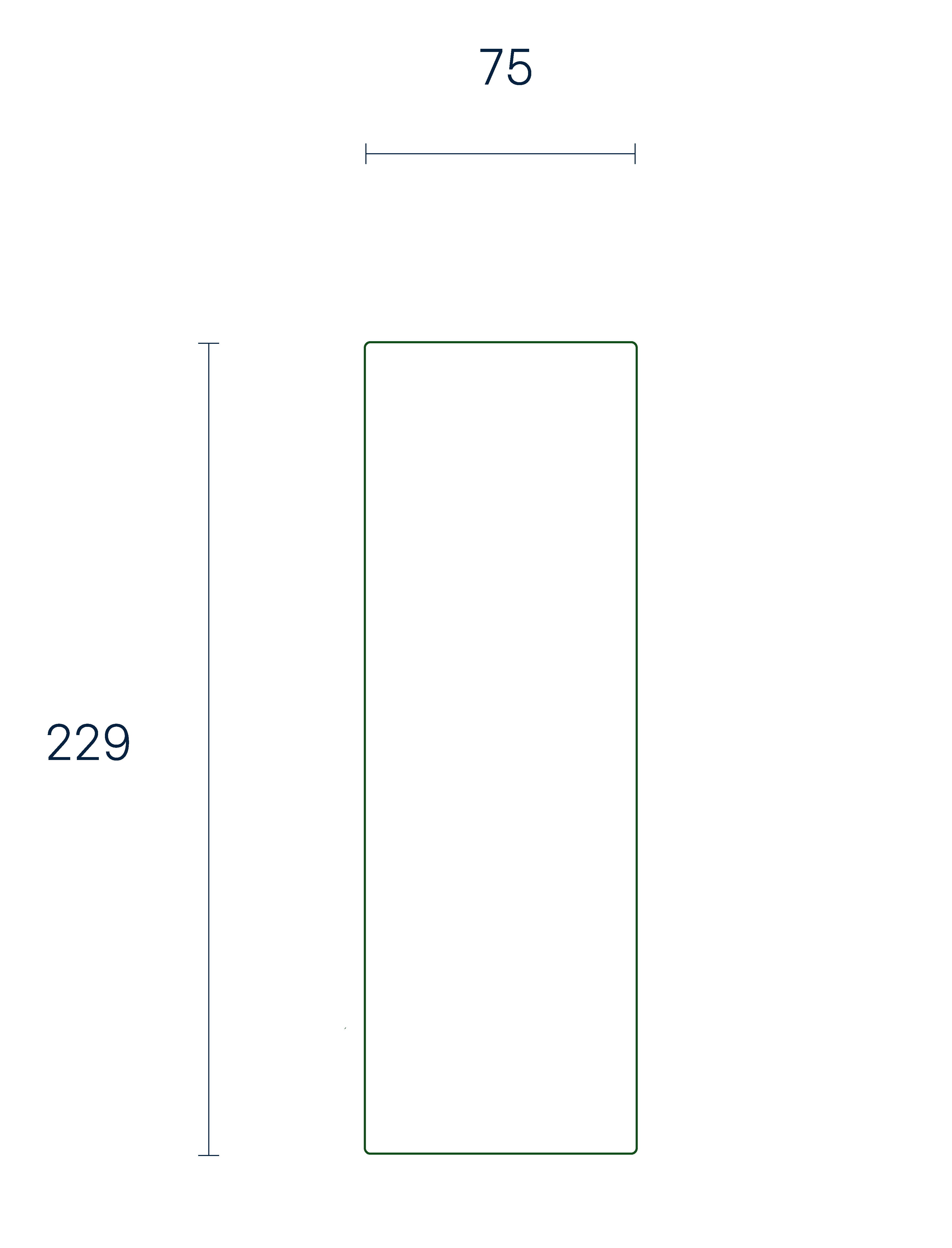 Plain tile technical drawing and dimensions